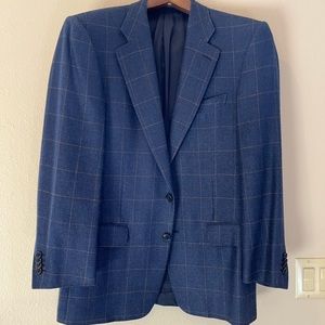 Zegna favorite blue window pane jacket goes with everything, dressy to jeans.